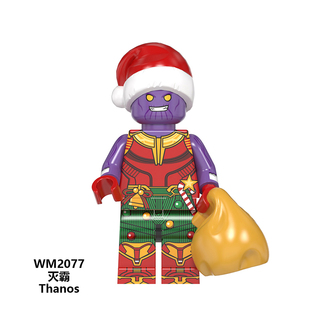 拼装玩具圣诞，dc超级英雄积木超人，神奇女侠灭霸美队wm6104