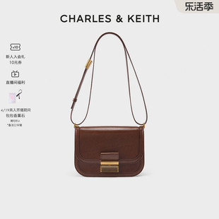 CHARLES＆KEITH春女包CK2-80781400金属扣Charlot豆腐包斜挎包女