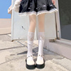 白色Lolita袜子女蕾丝花边小腿袜jk日系甜美洛丽塔中长筒学生靴袜