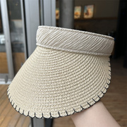出游遮阳夏天空顶帽小众时尚草帽，女度假户外鸭舌帽防晒帽太阳帽潮