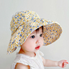 女宝宝遮阳帽子夏季大帽檐，空顶洋气女孩纯棉薄款婴儿童防晒太阳帽