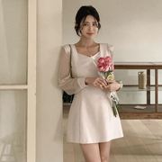 韩国女装lovesome-one高级开叉袖设计收腰，名媛风连衣裙
