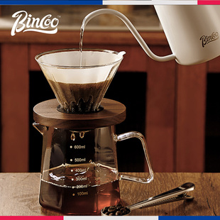 bincoo手冲咖啡壶套装咖啡，v60过滤器八角，玻璃冲泡分享壶咖啡器具