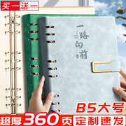 活页笔记本本子b5大号可拆卸日记本成人商务，加厚办公工作a5高颜值会议记录本定制可印logo学生2024年记事本