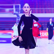 CONNY拉丁舞服装专业黑池比赛服标准舞蹈鱼骨裙子演出表演服长袖