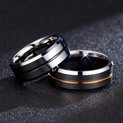 大宽版钨金戒指男士ins潮流，个性男生韩版时尚单身，戒子钨钢食指环