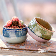 常品陶瓷多肉花盆，中式大口径创意组合手工植物，阳台小盆栽吸水