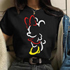 Kartoon Mouse T shirt 超火卡通老鼠印花短袖T恤黑色大码夏装潮