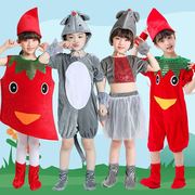 小老鼠吃辣椒演出服幼儿园小动物蔬菜卡通六一儿童表演出服装