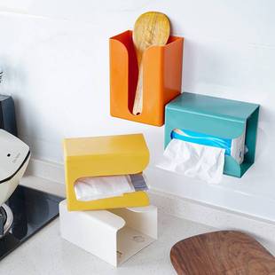 无痕贴抽纸盒墙上壁挂式纸巾架创意简约塑料多功能厕所纸巾盒