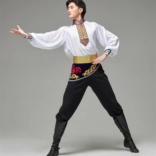 维吾族舞蹈演出服男士学生，考试艺考考级成人，练习练功新疆表演服装