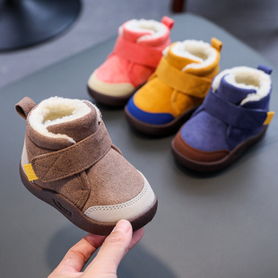 冬季宝宝雪地靴1-2-3一4岁婴儿，软底学步鞋加绒加厚防滑大棉鞋