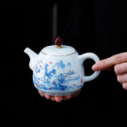 青花瓷茶壶单个家用手工壶，陶瓷功夫茶具大号泡，茶壶沏茶具冲茶器