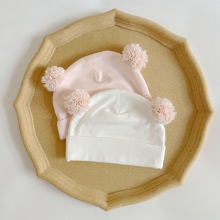 男女宝宝纯棉套头帽护囟门帽婴儿小月龄胎帽春秋冬薄款帽可爱