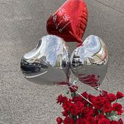花喜爱大号爱心，铝膜气球18寸心形铝箔，气球礼盒花束爱心球包装材料