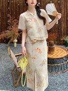 20232023中国风女装套装，大码新中式2023夏季气质，复古改良旗袍