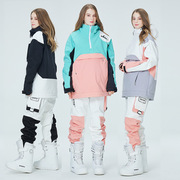 漂途单板滑雪服帽衫套装男女款冬季防风防水保暖加厚双板滑雪套装