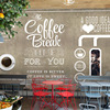 创意砖纹涂鸦文艺个性大型壁画咖啡店奶茶店蛋糕店休闲吧墙纸壁纸