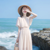 2024夏季女装裙子超仙森系温柔风气质，修身收腰法式连衣裙长裙