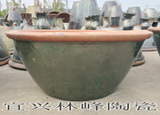 宜兴绿釉大号陶瓷水缸 荷花缸 造景瓦缸 水风缸陶瓷鱼缸