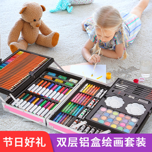 画画工具套装儿童画笔水彩笔小学生幼儿园美术礼盒生日儿童节礼物