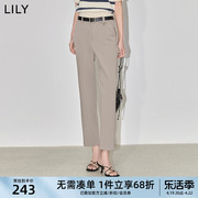 lily2024春女装都市时尚，通勤款显瘦小直筒，九分裤西装休闲裤女