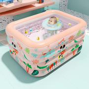 mujf宝宝洗澡桶家用新生儿童，可折叠室内充气浴池婴儿游泳池户外