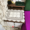 清新水莲手工钩花中式美式纯棉蕾丝镂空编织床头柜，盖布沙发扶手巾