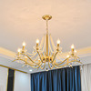 复古法式吊灯欧美式轻奢客厅，灯简约卧室餐厅，楼梯珍珠铁艺蜡烛灯具