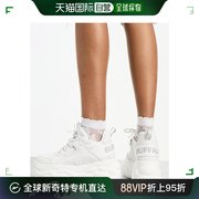 香港直邮潮奢buffalo女士，vegan水牛皮粗跟训练鞋(白色)
