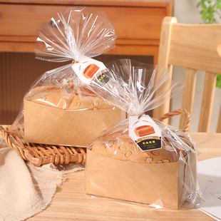 金枕蛋糕纸托包装盒耐高温吐司纸盒袋，烘焙袋子一次性面包盒子模具