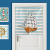地中海 海洋风格门帘窗帘棉麻挂帘厨房卫生间挂帘柜帘装饰 送杆子