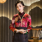 华族经典改良中式复古短款长袖，真丝搭配旗袍，小外披小外套秋装