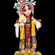 京剧绢人戏曲娃娃人偶摆件9寸中国风北京特色传统手工艺品送老外