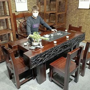 老船木茶桌椅组合茶，几桌实木茶台中式家具功夫茶艺桌客厅家用