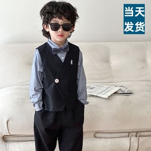 儿童小主持人服装男童西装套装，礼服2024男孩十岁生日西服春装