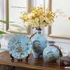 陶瓷花瓶三件套摆件家居客y厅电视柜创意装饰品玄关花瓶结婚