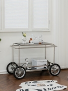 可移动餐车轱辘推车带抽屉，中古现代简约边桌角，几不锈钢家用调料台