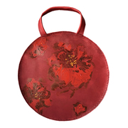 中国设计师大气结婚包大红色手提包，绘画手工包斜挎包大圆包