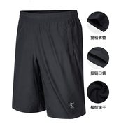 乔丹男5分裤2024夏透气速干黑色长跑运动裤梭织跑步短裤品牌
