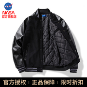 NASA奥莱特卖 日系ins风秋冬皮袖情侣机车棒球服男女薄款外套夹克