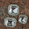 高档正方形金属镶钻水晶纽扣西装大衣外套扣子长方形玻璃钻扣