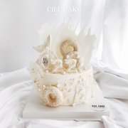 CIEL CAKE 白色数字巧克力动物奶油水果创意生日蛋糕武汉同城派送