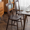 质朴藤编椅子中古餐椅实木法式复古椅子靠背餐厅餐桌椅咖啡店椅子