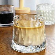 威士忌酒杯平底梯形条纹玻璃杯创意酒杯高颜值ins风玻璃杯咖啡杯