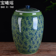 景德镇陶瓷米缸带盖家用50斤装加厚米桶，厨房面粉缸老式密封储物罐