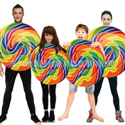 波板糖家庭派对服装 糖果亲子装  搞笑棒棒糖狂欢节角色扮演COS服