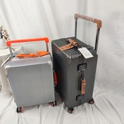 出口日本撞色铝框行李箱20寸登机箱24万向轮，旅行箱结实耐用拉杆箱