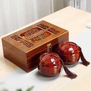 茶叶礼盒装空盒普洱红绿茶，金骏眉陶瓷窑变茶叶罐木盒