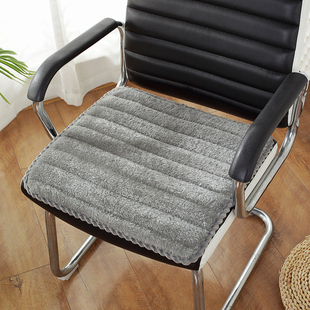 冬季保暖坐垫纯色短毛绒餐椅垫电脑椅垫屁股垫简约现代办公椅垫